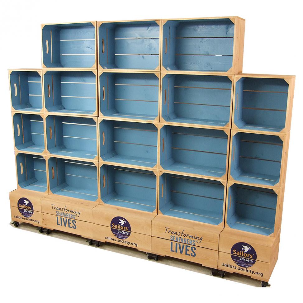 Large Four Crate Shelf Unit - Two Tone
