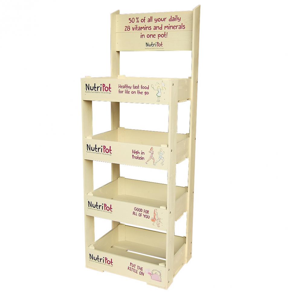 Half Crate Flat Shelf Unit with Header Board
