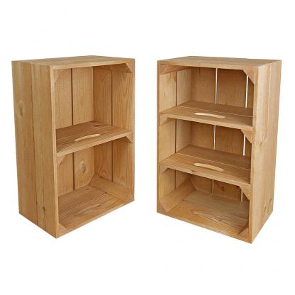 Wooden Crate with Shelves