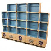 Square Three Crate Shelf Unit - Two Tone